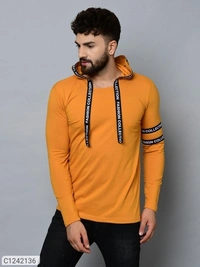 Cotton blend solid full sleeves t shirt 👚 - yellow, red, black green, white, S, M, L, XL
