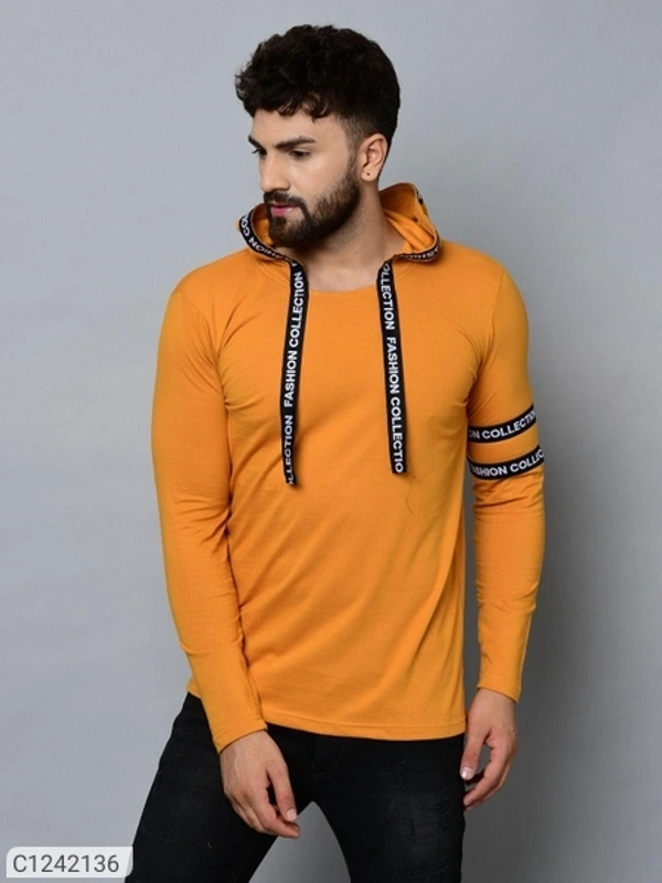 Cotton blend solid full sleeves t shirt 👚 - yellow, red, black green, white, S, M, L, XL