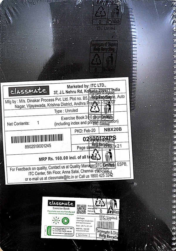 Classmate Spiral Notebook 6 in 1 - 29.7 cm x 21 cm