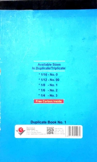Mine Duplicate Notebook No. 1 - 13.5 cm x 20.6 cm