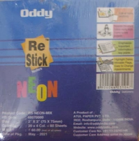 Oddy Re-Stick 3X3 - Neon Mix - Neon Mix, 75 mm x 75 mm