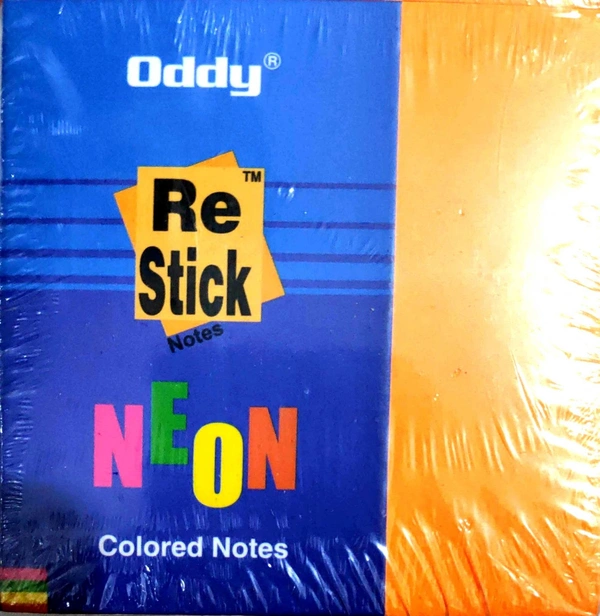 Oddy Re-Stick 3X3 - Neon Color - 75 mm x 75 mm - Neon Orange