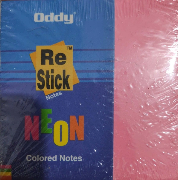 Oddy Re-Stick 3X3 - Neon Color - 75 mm x 75 mm - Neon Pink