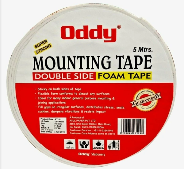 Oddy Mounting Double Side Foam Tape 18 MM  | FT-18 - 18 mm x 5 mtrs