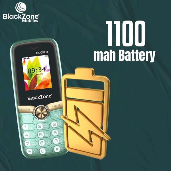BlackZone BLACKZONE ROCKER NEW MODEL 1.8 INCH DISPLAY WITH VIBRATION WITH DUAL SIM GRAY - Black