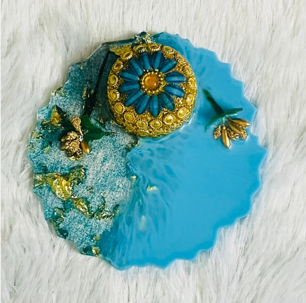Kumkum Holder Agate  - 4 Inch, Picton Blue