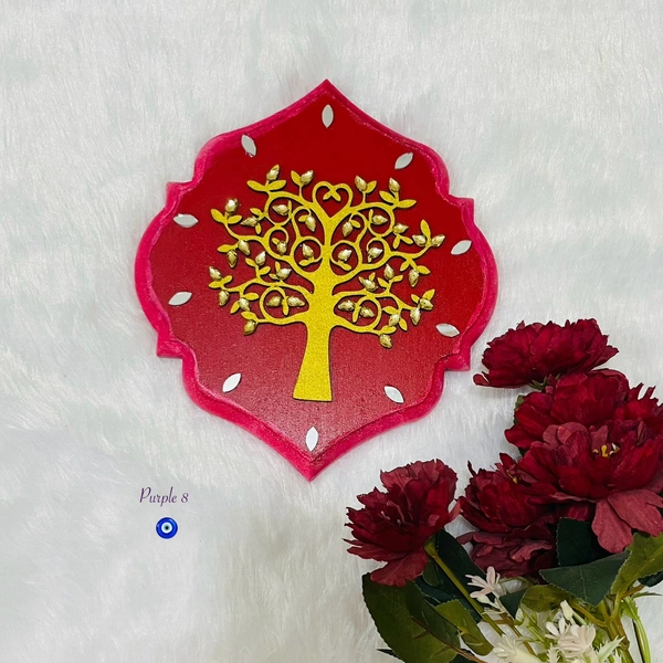 Kalpa Vriksh Colour 7 - 8x7 Inch, Red