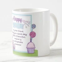 Birthday Mug  For Friend 2 - Heart Handle Magic Mug