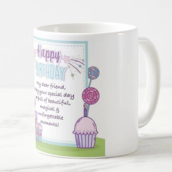 Birthday Mug  For Friend 2 - Heart Handle Magic Mug