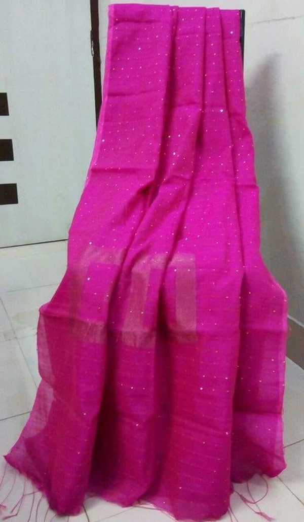 Jia Printed Cotton Silk Sarees - Blue, Free Size