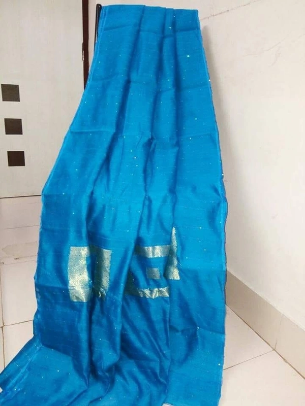 Jia Printed Cotton Silk Sarees - Blue, Free Size