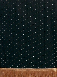 GoSriki Chiffon Embellished Saree - Black, Free Size