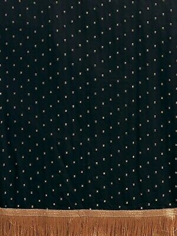 GoSriki Chiffon Embellished Saree - Black, Free Size