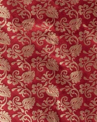 GoSriki Chiffon Embellished Saree - Red, Free Size