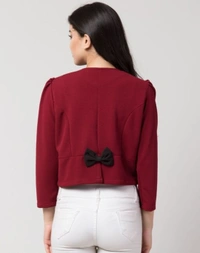 Women's Solid Cotton Blend Top - S, Red