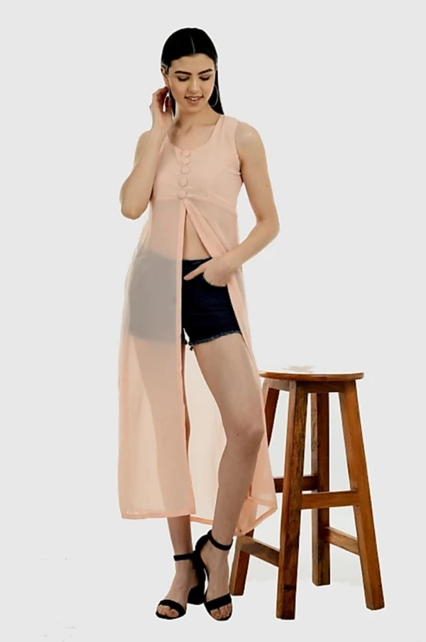 Women's beautifull flared Georgette Dress - Pink, M