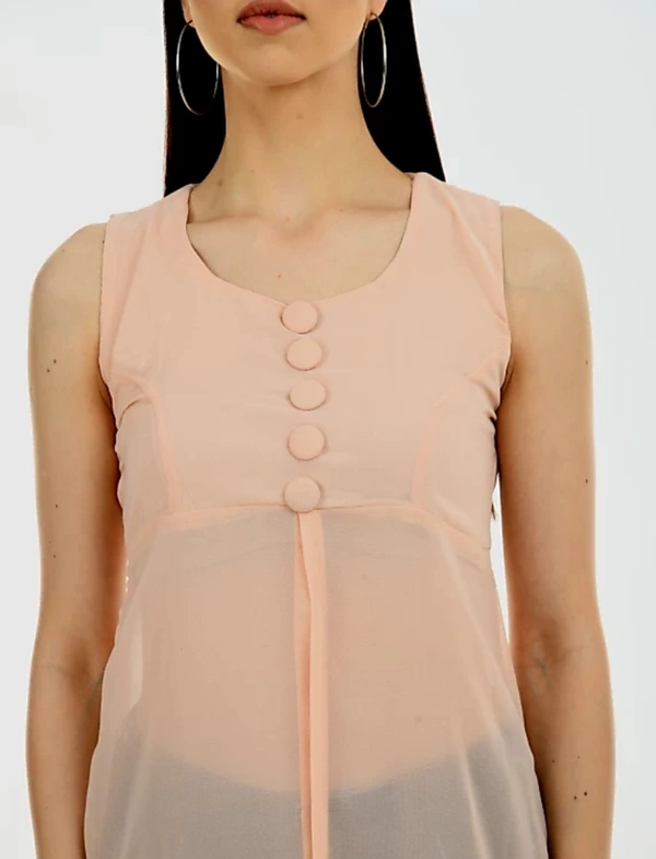 Women's beautifull flared Georgette Dress - Pink, M