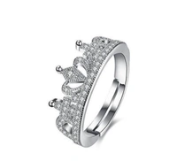 Alloy Oxidised Silver Cubic Zirconia Finger Rings 💍 - Free Size, 7