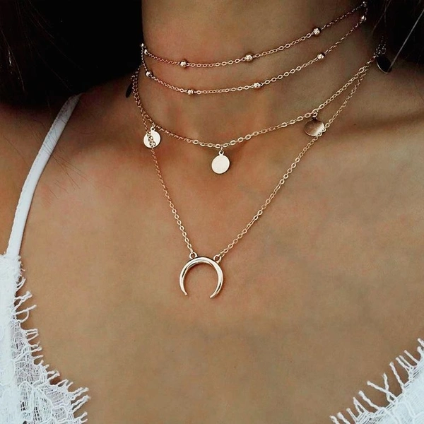 ARZONAI Punk Vintage Layered Portrait Lock Pendant Chunky Thick Cuban Link Chains Choker Necklaces For Women and Girls… - 4