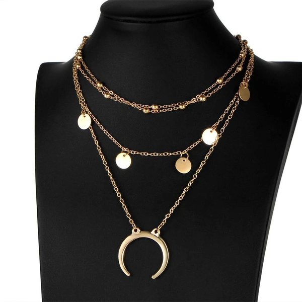 ARZONAI Punk Vintage Layered Portrait Lock Pendant Chunky Thick Cuban Link Chains Choker Necklaces For Women and Girls… - 4