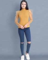 Classy Women's Top  - Yellow, L