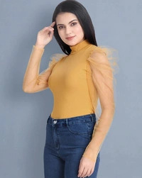 Classy Women's Top  - Yellow, L