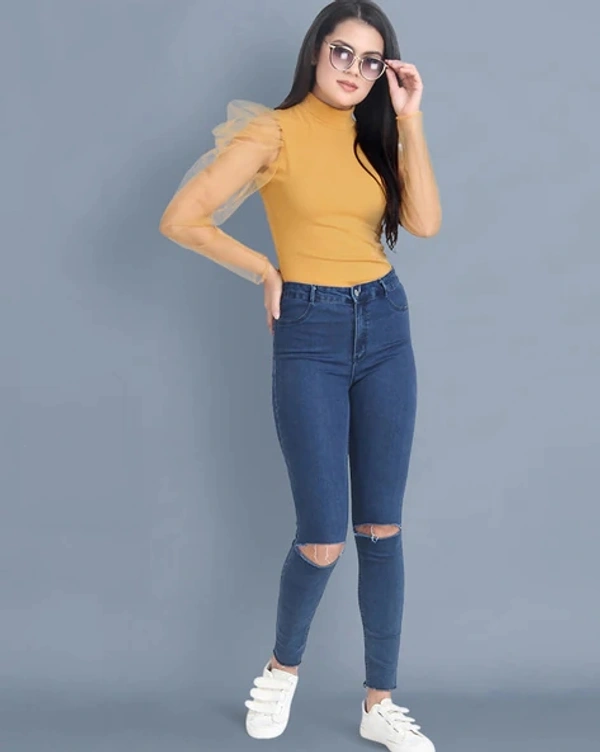 Classy Women's Top  - Yellow, L