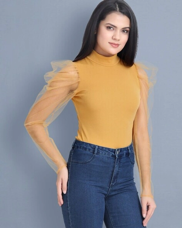 Classy Women's Top  - Yellow, XL