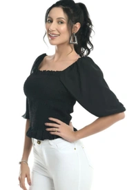 Right Choice Women Fashionable Top - Black, XS