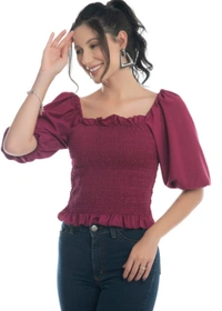 Right Choice Women Fashionable Top - Maroon, XS