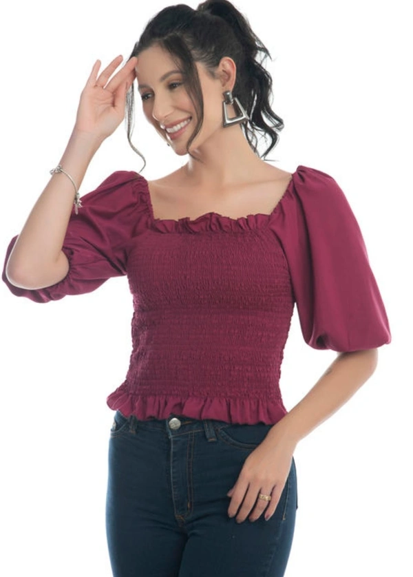 Right Choice Women Fashionable Top - Maroon, XS