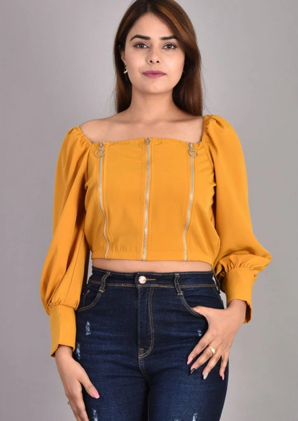 Trendy Fashionable Women Tops & Tunics - Yellow, S