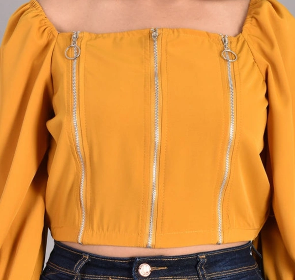 Trendy Fashionable Women Tops & Tunics - Yellow, L