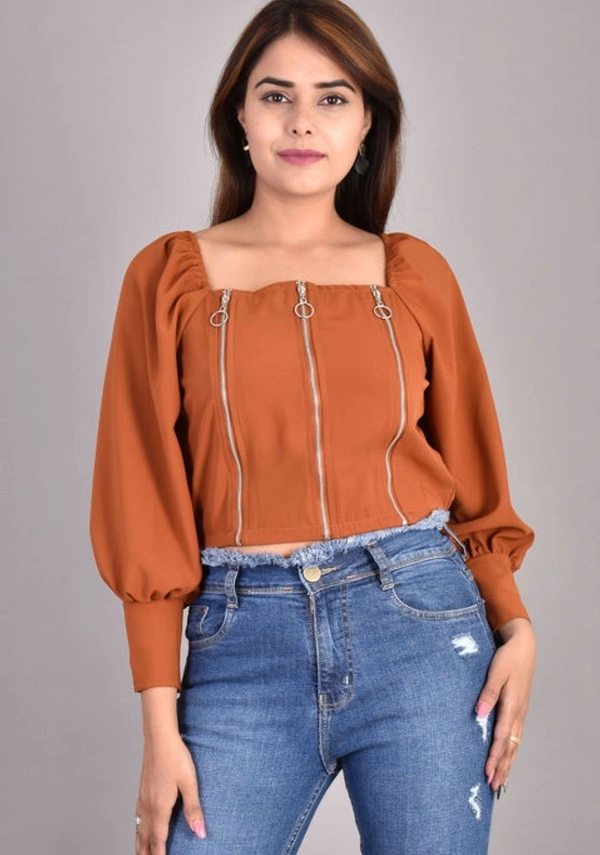 Trendy Fashionable Women Tops & Tunics - Brown, S