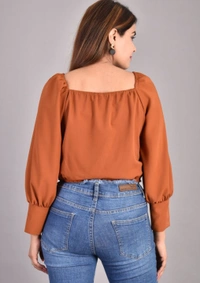 Trendy Fashionable Women Tops & Tunics - Brown, L
