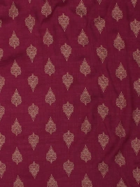 Women Rayon A-line Solid Long Kurti With Palazzos And Dupatta - Maroon, S