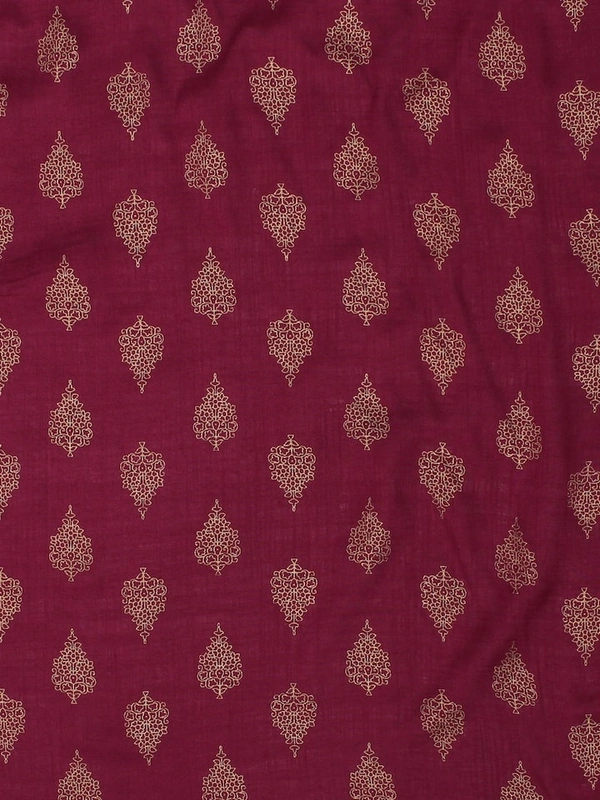 Women Rayon A-line Solid Long Kurti With Palazzos And Dupatta - Maroon, S