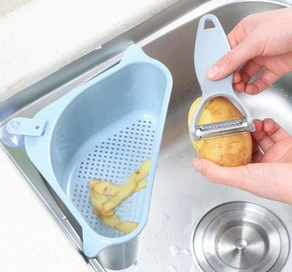 Tenido 3 in 1 Kitchen Sink Dish Rack Drainer Drying Rack Wasing Basket With Tray For Kitchen,Dish Rack Oraganizers And Sink Corner. (Blue)