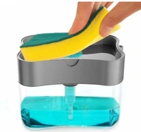 Tenido 3 In 1 Kitchen Sink Dish Rack Drainer Drying Rack Wasing Basket With Tray For Kitchen,Dish Rack Oraganizers And Shop Pump 2 in 1 Liquid Soap Dispenser Pump Sponge Caddy for Dish Soap. (Blue Colour)