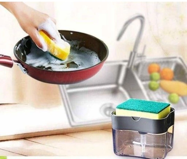Tenido 3 In 1 Kitchen Sink Dish Rack Drainer Drying Rack Wasing Basket With Tray For Kitchen,Dish Rack Oraganizers And Shop Pump 2 in 1 Liquid Soap Dispenser Pump Sponge Caddy for Dish Soap. (Blue Colour)