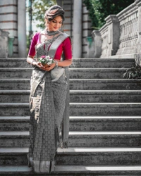 Fancy Jaquard Saree - Free Size