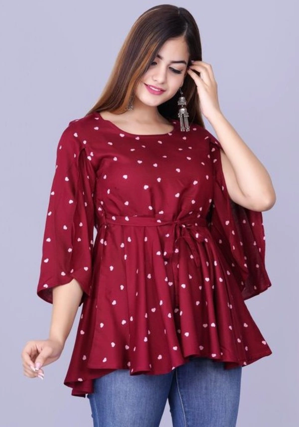 Womens Rayon Printed top - XL