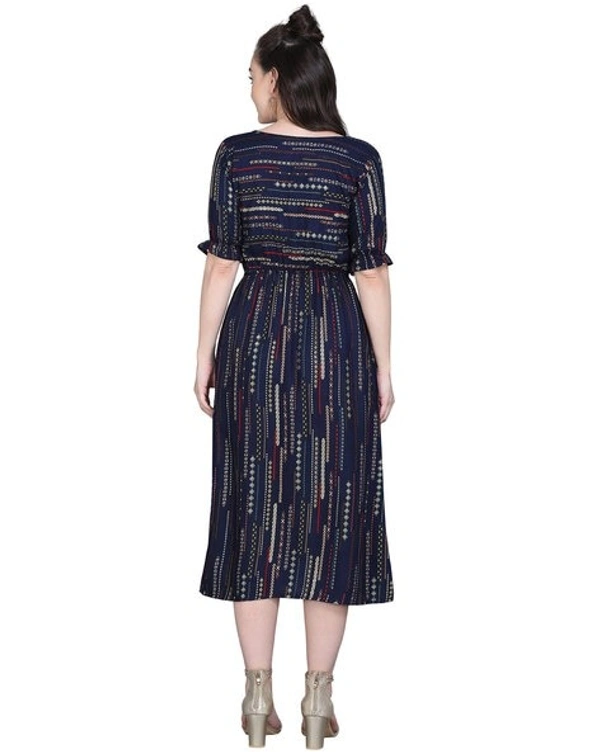 Women's Foil Printed Skater Dress - L