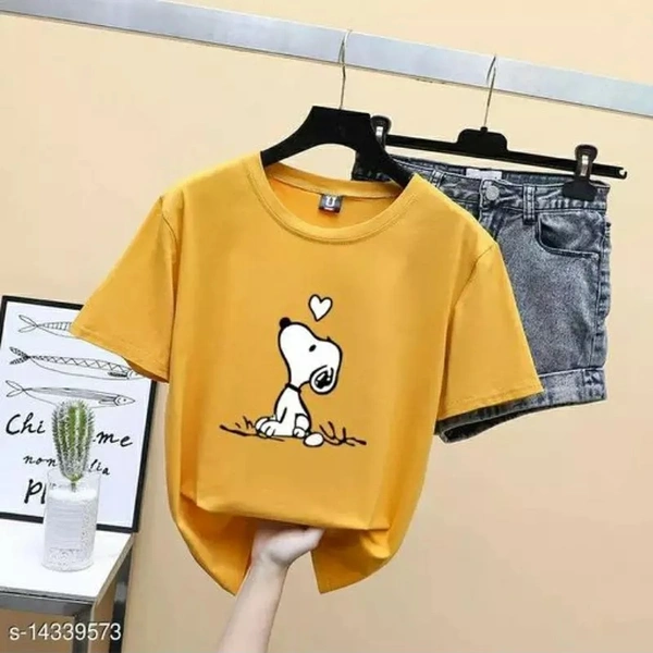 Women's Ravishing T-shirt | Trendy Printed T-shirt  - Yellow 