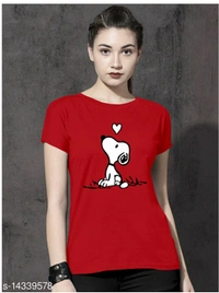 Women's Ravishing T-shirt | Trendy Printed T-shirt  - Red,  ,  