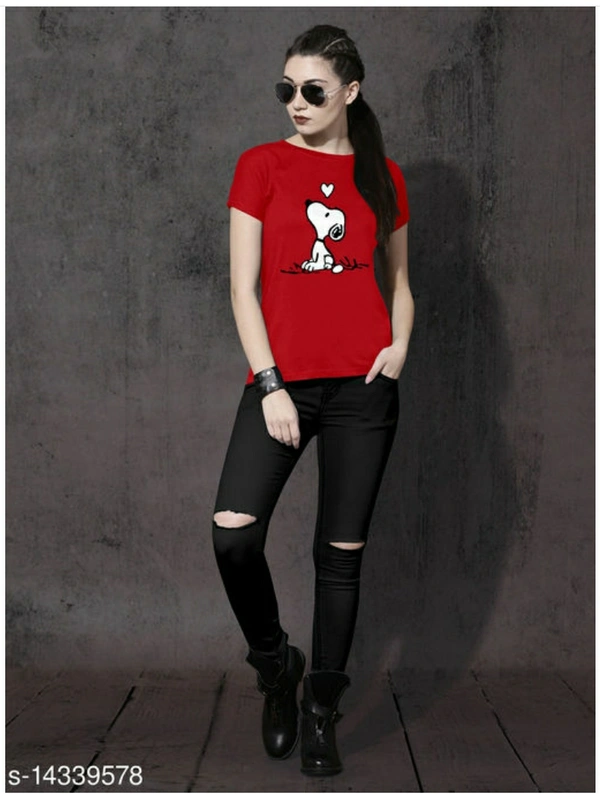 Women's Ravishing T-shirt | Trendy Printed T-shirt  - Red,  ,  