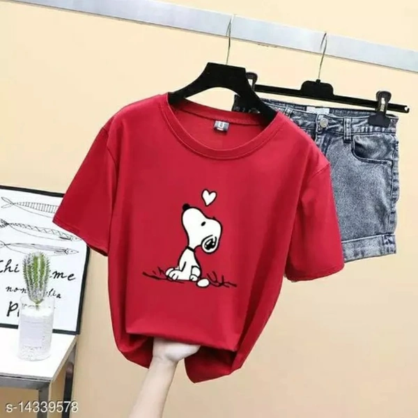 Women's Ravishing T-shirt | Trendy Printed T-shirt  - Red,  ,  