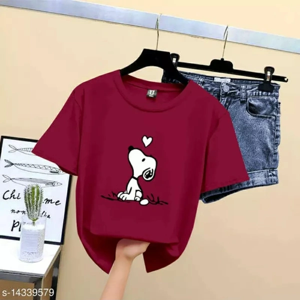 Women's Ravishing T-shirt | Trendy Printed T-shirt  - Claret ,  ,  