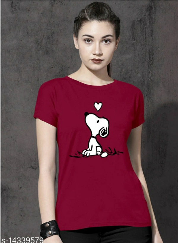Women's Ravishing T-shirt | Trendy Printed T-shirt  - Claret ,  ,  