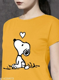 Women's Ravishing T-shirt | Trendy Printed T-shirt  - Yellow 